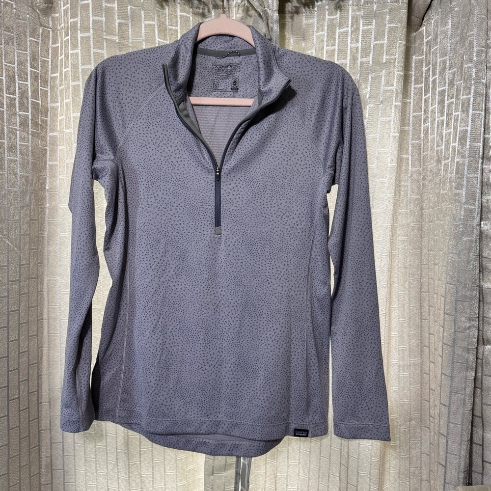 Patagonia Womens Sz M Capilene Midweight Zip-Neck Lavender Purple Baselayer